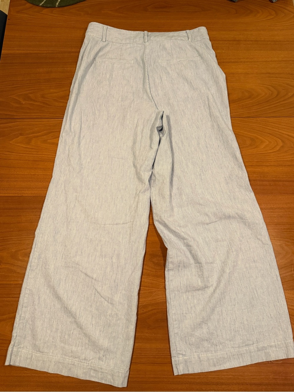 LOFT Light Blue Pinstripe Cotton Pants